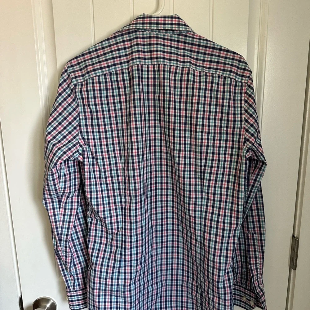 Banana Republic Tailored Slim Button-Down Shirt 14.5 | Plaid Check Non-Iron